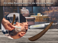 Rasiermesser mit Echtholzgriff und Goldtzung