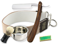 Deluxe Rasur Set Wooden mit Puma Schleifpaste Solingen 5 teilig