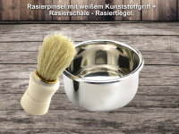 Nassrasur Set mit Rasierpinsel und Rasierschale