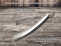 Rasiermesser mit Damastklinge und edlen Heft inkl. Etui