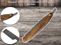 Rasiermesser mit Damastklinge und edlen Holzheft inkl. Etui