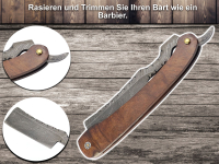 Rasiermesser mit Damastklinge und edlen Hart-Holzheft inkl. Etui