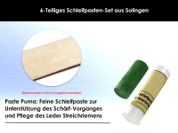 6 verschiedene Schleifpasten Schärfpaste PUMA Rasiermesser-Pasten SET aus Solingen