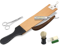 5-Teiliges Rasiermesser Set 5/8 Zoll + Paste Solingen + Streichriemen + Bartschere