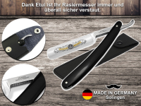 Profi Rasiermesser aus SOLINGEN 5/8 Zoll Hohlschliff Bartmesser  Germany mit tzung fr eine grndliche Nassrasur und Etui zur Aufbewahrung