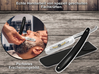 Profi Rasiermesser aus SOLINGEN 5/8 Zoll Hohlschliff Bartmesser  Germany mit tzung fr eine grndliche Nassrasur und Etui zur Aufbewahrung