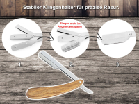 Rasiermesser fr Wechselklingen mit Echt Holzgriff