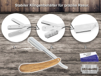 Rasierer Rasiermesser Set Holzgriff Wechselklingenmesser mit 10 Rasierklingen