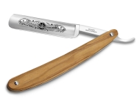 Premium Rasiermesser aus Solingen 5/8 Zoll  Germany Bartmesser mit Echt Holzgriff Olivenholz Extra Scharf geschliffene Rasierkllinge zur optimalen Bartpflege