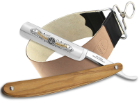 Solinger Premium Rasiermesser-Set für Herren Rasiermesser aus Solingen mit Tradionellem Echt Leder Streichriemen für Einsteiger sowie Profis