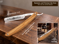 Solinger Premium Rasiermesser-Set f�r Herren Rasiermesser aus Solingen mit Tradionellem Echt Leder Streichriemen f�r Einsteiger sowie Profis