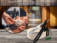 Solingen Rasiermesser-Set Rasiermesser Lederiemen Abziehleder und Paste  Germany Profi Rasier-Set fr Herren zur perfekten Bartpflege Mnner Geschenk Set fr Geburtstag Ostern Weihnachten