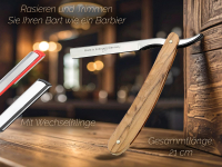 Solinger Rasiermesser Rasierer mit Wechselklingen aus Solingen Oliven-Holz Bartmesser Rasier-Set f�r Herren mit Kleiner und Gro�er Rasierklinge Nassrasierer