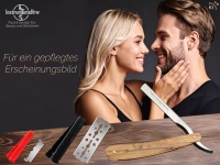 Solinger Rasiermesser Rasierer mit Wechselklingen aus Solingen Oliven-Holz Bartmesser Rasier-Set f�r Herren mit Kleiner und Gro�er Rasierklinge Nassrasierer