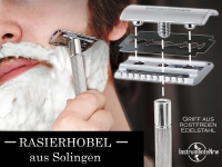 Solinger Nassrasierer Rasierhobel aus Solingen Herren Edelstahl Rasierer mit geschlossenem Kamm fr klassische Rasierklingen Sicherheitsrasierer fr eine perfekte Bartpflege