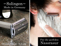 Solinger Nassrasierer Rasierhobel aus Solingen Herren Edelstahl Rasierer mit geschlossenem Kamm fr klassische Rasierklingen Sicherheitsrasierer fr eine perfekte Bartpflege