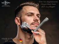 Solinger Rasiermesser Rasier-Set f�r M�nner mit Wechselklingen Bartpflege Messer mit Kleiner/Gro�er Rasierklinge Bartmesser Barbier Nassrasierer f�r die perfekte Nassrasur Silber