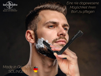 Solinger Rasiermesser Rasier-Set f�r M�nner mit Wechselklingen Bartpflege Messer mit Kleiner/Gro�er Rasierklinge Bartmesser Barbier Nassrasierer f�r die perfekte Nassrasur Schwarz