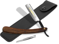 Rasiermesser mit Goldtzung 5/8 Zoll + Solinger Pinzette + Aufbewahrung-Etui