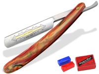 2-Teiliges Rasiermesser Set - Goldätzung - Set mit Schleifpaste aus Solingen