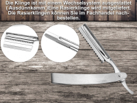 Wechselklingen Rasiermesser 3er Set & Rindleder Streichriemen & Paste Solingen