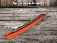 Damast Rasiermesser Set mit Paste und Lederriemen aus Solingen