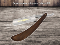 Rasur Set mit Puma Schleifpaste+Riemen+Woodenmesser Holzptik