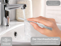 Stumpfes Skalpell Hornhautentferner Hornhautschaber Creme Schaber aus Rostfreiem Edelstahl Fupflege Instrument Pedikre Spachtel fr eine Schonende Hornhautentfernung mit Etui 15,5 cm