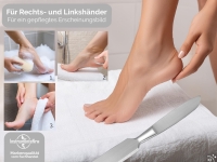 Stumpfes Skalpell Hornhautentferner Hornhautschaber Creme Schaber aus Rostfreiem Edelstahl Fu�pflege Instrument Pedik�re Spachtel f�r eine Schonende Hornhautentfernung mit Etui 17 cm