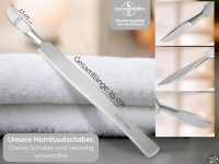 Stumpfes Skalpell Hornhautentferner Hornhautschaber Creme Schaber aus Rostfreiem Edelstahl Fu�pflege Instrument Pedik�re Spachtel f�r eine Schonende Hornhautentfernung mit Etui 14,5 cm