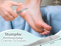 Stumpfes Skalpell Hornhautentferner Hornhautschaber Creme Schaber aus Rostfreiem Edelstahl Fu�pflege Instrument Pedik�re Spachtel f�r eine Schonende Hornhautentfernung mit Etui 18,5 cm