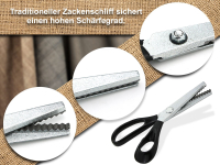 Schneiderschere Stoffschere Zackenschere 20 cm Schwarz