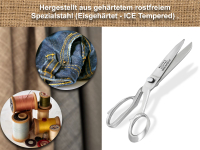 Stoff-Schere Textilschere Arbeitsschere Edelstahl Rostfrei 22 cm Schneiderschere mit Mirkoverzahnung optimal geeignet fr Stoffe, Nhen und Kleidung 9 Zoll