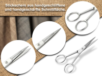 3-Teiliges Stoffscheren-Set Textilschere Schneiderschere Arbeistschere Nhschere 20 cm + 24,5 cm + Stickschere 11,5 cm gerade - Rostfrei Edelstahl