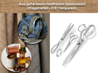 3-Teiliges Stoffscheren-Set Textilschere Schneiderschere Arbeistschere Nhschere 20 cm + 24,5 cm + Stickschere 11,5 cm gerade - Rostfrei Edelstahl