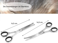 Sicherheits-Haarscheren Set 2-Teilig Gerade Gebogen Abgerundet-Stumpfe Enden Friseurscheren