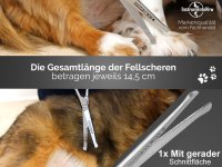 Hundeschere-Set HaarschereHundehaarschere Gerade + Gebogen 14 cm Fellschere