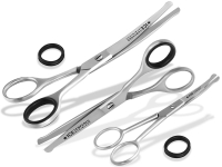 Haarscheren-Set 3-Teilig Friseurschere Gebogen und Abgerundet 11,5 + 14,5 + 16,0 cm