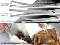 Hunde-Haarschere GROOMING-SET Gebogen Hundeschere Fellschere Pfotenschere