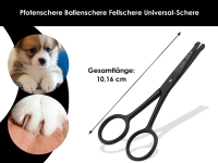 Pfotenschere Ballenschere Fellschere Universal-Schere Gerade Schwarz 10,16 cm