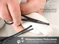 Exklusive Hundehaar-Schere Schwarz Fellschere Pfotenschere Haarschere 10,16 cm 4 Zoll mit Mirkoverzahnung