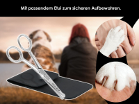 Hundehaarschere Gebogene Pfotenschere Haarschere Schere mit Etui 11,5 cm Fellschere fr Hunde, Katzen, Kanninchen mit Mikroverzahnung fr einfaches schneiden