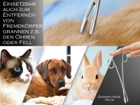 Zupfzange fr Hundeohren Haarzange Hunde Haarzupfzange Tierhaar-Entferner Edelstahl Rostfrei mit Innenzahnung ohne Sperre in Profi-Qualitt 18 cm