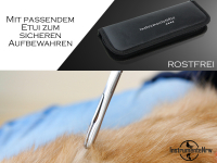 Zupfzange Hundeohren Haarzupfzange Ohrenpinzette fr Hunde Tierhaar-Entferner Haarzange Edelstahl Rostfrei mit Innenzahnung ohne Sperre mit Etui 14 cm