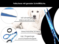 Hunde Fellscheren Set mit Titanbeschichtung und Lasergravur