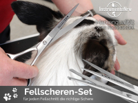 Gerades Fellscheren Set Hundeschere Hunde Haarschere 20,32 cm mit Mikroverzahnung aus Edelstahl
