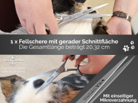 Gerades Fellscheren Set Hundeschere Hunde Haarschere 20,32 cm mit Mikroverzahnung aus Edelstahl