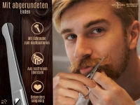Bartschere Nasenhaarschere Haarschere aus Edelstahl Schere Ohrhaarschere Schnurrbartschere mit abgerundeten Enden