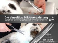 Fellschere aus Solingen Hundehaarschere 7 Zoll Made in Germany Haarschere gebogen mit einseitiger Mikroverzahnung - Rostfreier Edelstahl - Hundeschere fr die Fellpflege bei Hunden, Katzen, Haustieren