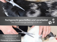 Fellschere aus Solingen Hundehaarschere 7 Zoll Made in Germany Haarschere gebogen mit einseitiger Mikroverzahnung - Rostfreier Edelstahl - Hundeschere für die Fellpflege bei Hunden, Katzen, Haustieren